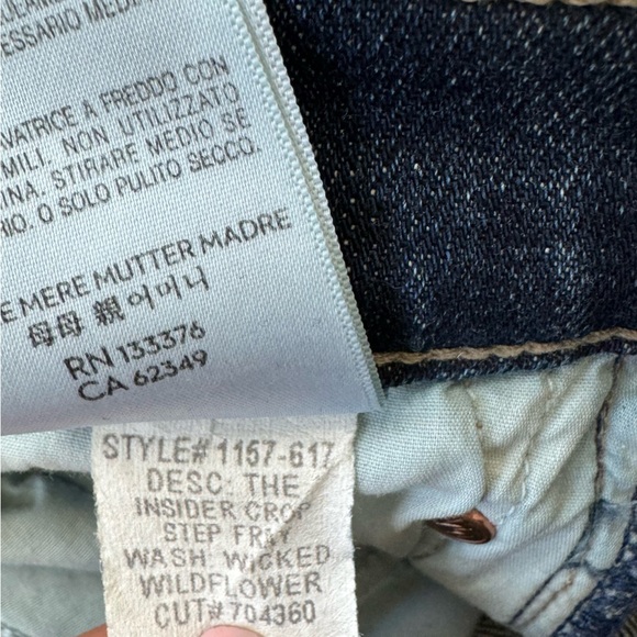 Mother Insider Crop Step Fray Distressed Jeans Wicked Wildflower 29 - Picture 11 of 11